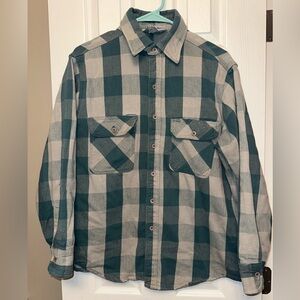 Carhartt Teal and Gray Plaid Unisex Flannel